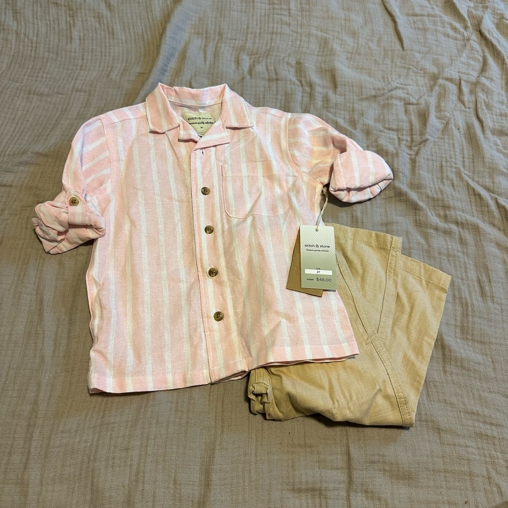 💛$15 FLASH SALE💛Stitch & Stone Pants and Shirt Set 2T NWT